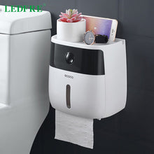 Load image into Gallery viewer, LEDFRE plastic toilet paper holder bathroom double paper tissue box wall mounted paper shelf storage box toilet dispenser
