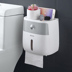 LEDFRE plastic toilet paper holder bathroom double paper tissue box wall mounted paper shelf storage box toilet dispenser