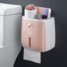 Load image into Gallery viewer, LEDFRE plastic toilet paper holder bathroom double paper tissue box wall mounted paper shelf storage box toilet dispenser
