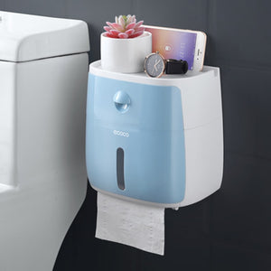 LEDFRE plastic toilet paper holder bathroom double paper tissue box wall mounted paper shelf storage box toilet dispenser